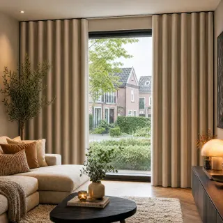 Overgordijn Linum Zand