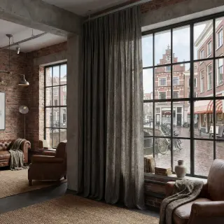 Overgordijn Vicia Zwart